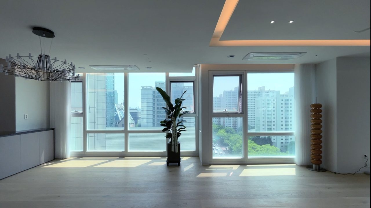 목동 하이페리온2차 스마트커튼 유니슬렛 전동커튼 시공 사례 — 전동으로 시공할 경우, 전동으로만 조작이 가능하고